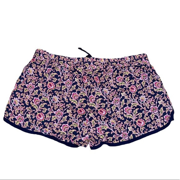 Gap Linen Blue Paisley Drawstring Running Shorts. Size L - Picture 2 of 2